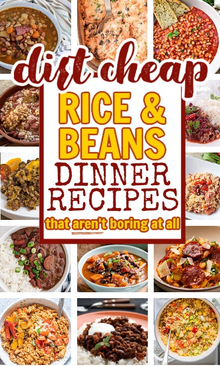 various cheap rice and beans dinners